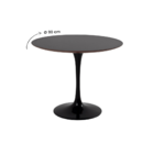 Conjunto Mesa Saarinen Preta 90cm E 4 Cadeiras Kaila Cinza