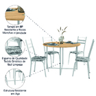 Conjunto Mesa Sala De Jantar Com 4 Cadeiras Tampo Redondo 1m