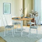 Conjunto Mesa Sala De Jantar Com 4 Cadeiras Tampo Redondo 1m