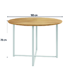 Conjunto Mesa Sala De Jantar Com 4 Cadeiras Tampo Redondo 1m