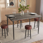 Conjunto Mesa Sala De Jantar Madri Ébano E 4 Bancos Paris Tec