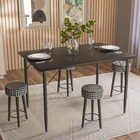 Conjunto Mesa Sala De Jantar Madri Preto E 4 Bancos Paris Sue