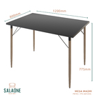 Conjunto Mesa Sala De Jantar Madri Preto Natural E 4 Bancos P
