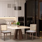 Conjunto Mesa Shell Com Tampo De Vidro 150x150 Cm E 8 Cadeira