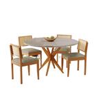 Conjunto Mesa Simpatia Redonda Off White Com 4 Cadeiras Jade