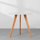 Conjunto Mesa Square Redonda 80cm Pés Em Madeira Taeda Com 2