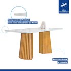 Conjunto Mesa Stella Ripada 120cm Com 4 Cadeiras Canela Tampo