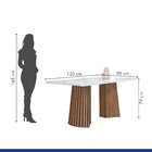 Conjunto Mesa Stella Ripada 120cm Com 4 Cadeiras Canela Tampo