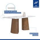 Conjunto Mesa Stella Ripada 120cm Com 4 Cadeiras Canela Tampo