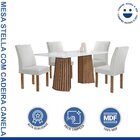 Conjunto Mesa Stella Ripada 120cm Com 4 Cadeiras Canela Tampo