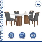 Conjunto Mesa Stella Ripada 120cm Com 4 Cadeiras Stella Tampo
