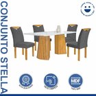 Conjunto Mesa Stella Ripada 120cm Com 4 Cadeiras Stella Tampo