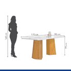 Conjunto Mesa Stella Ripada 170cm Com 6 Cadeiras Canela Tampo