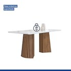 Conjunto Mesa Stella Ripada 170cm Com 6 Cadeiras Canela Tampo