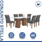 Conjunto Mesa Stella Ripada 170cm Com 6 Cadeiras Stella Tampo