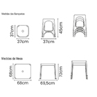 Conjunto Mesa Tambaú Com 4 Banquetas De Plástico Niterói Poli