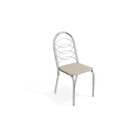 Conjunto Mesa Tamisa Com 6 Cadeiras Holanda Cromado/nogueira/