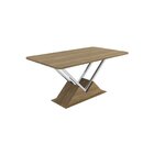 Conjunto Mesa Tamisa Com 6 Cadeiras Toronto Nogueira/cromado/