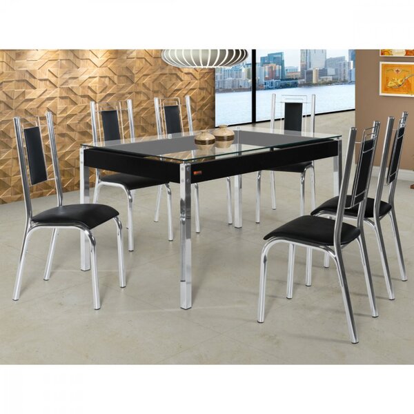 Conjunto Mesa Tampo Bk Tok E 6 Cadeiras Bela Ciplafe