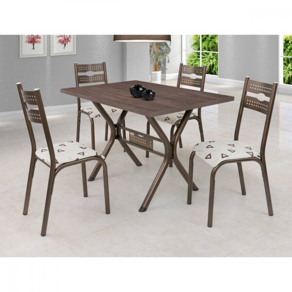 Conjunto Mesa Tampo Bp Tok E 4 Cadeiras Luna Ciplafe