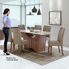 Conjunto Mesa Tampo De Vidro 6 Cadeiras Apogeu Móveis Lopas I