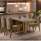 Conjunto Mesa Tampo E 4 Cadeiras Dallas Off White Pena Bege