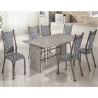Conjunto Mesa Tampo Granito Ocre 1,40 Com 6 Cadeiras Parma Ka