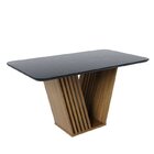 Conjunto Mesa Tampo Marmorizado Com Vidro E 6 Cadeiras Ibiza