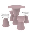 Conjunto Mesa Tampo Polipropileno 60cm E 4 Banquetas Sili Lou