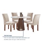 Conjunto Mesa Tampo Redondo Pluis Vidro Kansas 100cm 4 Cadeir
