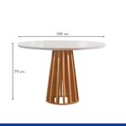 Conjunto Mesa Tampo Redondo Plus Vidro Kansas 100cm 4 Cadeira