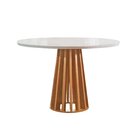 Conjunto Mesa Tampo Redondo Plus Vidro Kansas 100cm 4 Cadeira