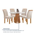 Conjunto Mesa Tampo Redondo Plus Vidro Kansas 100cm 4 Cadeira