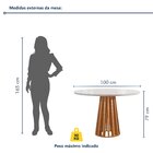 Conjunto Mesa Tampo Redondo Plus Vidro Kansas 100cm 4 Cadeira