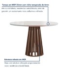 Conjunto Mesa Tampo Redondo Plus Vidro Kansas 100cm 4 Cadeira