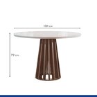 Conjunto Mesa Tampo Redondo Plus Vidro Kansas 100cm 4 Cadeira