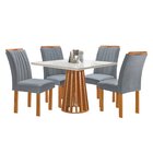 Conjunto Mesa Tampo Slim Plus Vidro Kansas 100cm 4 Cadeiras A