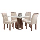 Conjunto Mesa Tampo Slim Plus Vidro Kansas 100cm 4 Cadeiras A