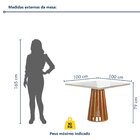 Conjunto Mesa Tampo Slim Plus Vidro Kansas 100cmx100cm 4 Cade