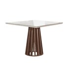 Conjunto Mesa Tampo Slim Plus Vidro Kansas 100cmx100cm 4 Cade