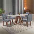 Conjunto Mesa Tampo Smart Plus Kyra 120cmx90cm 4 Cadeiras Art