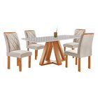 Conjunto Mesa Tampo Smart Plus Kyra 120cmx90cm 4 Cadeiras Art