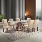 Conjunto Mesa Tampo Smart Plus Vidro Kyra 170cmx90cm 6 Cadeir