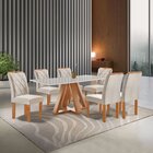 Conjunto Mesa Tampo Smart Plus Vidro Kyra 170cmx90cm 6 Cadeir