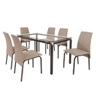 Conjunto Mesa Tampo Vidro E 6 Cadeiras Barcelona Ciplafe Bron