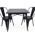 Conjunto Mesa Tolix 80 Cm + 2 Cadeiras Tolix - Preto