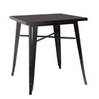 Conjunto Mesa Tolix 80 Cm + 4 Cadeiras Tolix Com Braço - Preto