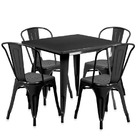 Conjunto Mesa Tolix 80 Cm + 4 Cadeiras Tolix - Preto