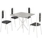 Conjunto Mesa Tubular Com 4 Cadeiras Berlim Branco Floral/ocre