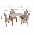 Conjunto Mesa Verona Com 4 Cadeiras Madeira Maciça, Estofada